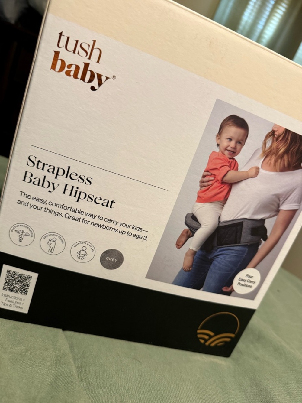 tush baby Grey Strapless Baby Hipseat